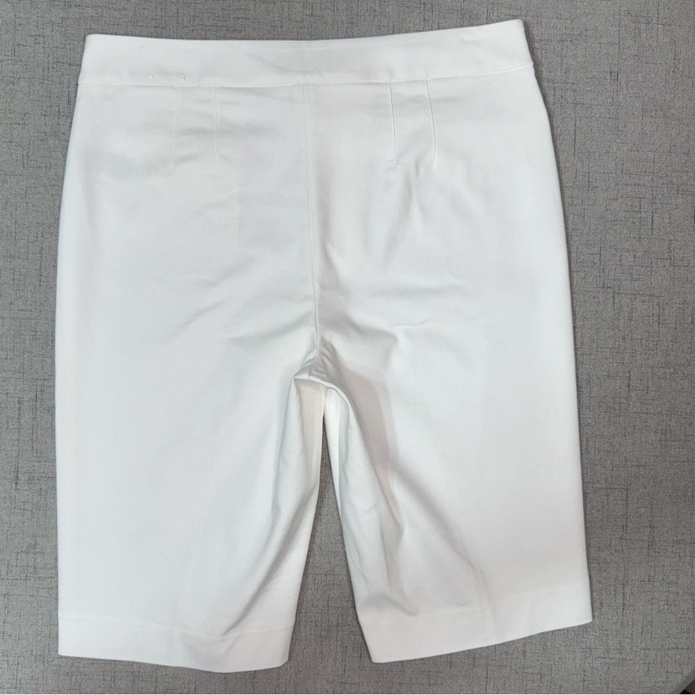 White House Black Market 12” Bermuda Short White Knee Length Stretch Short 10 - Picture 6 of 10